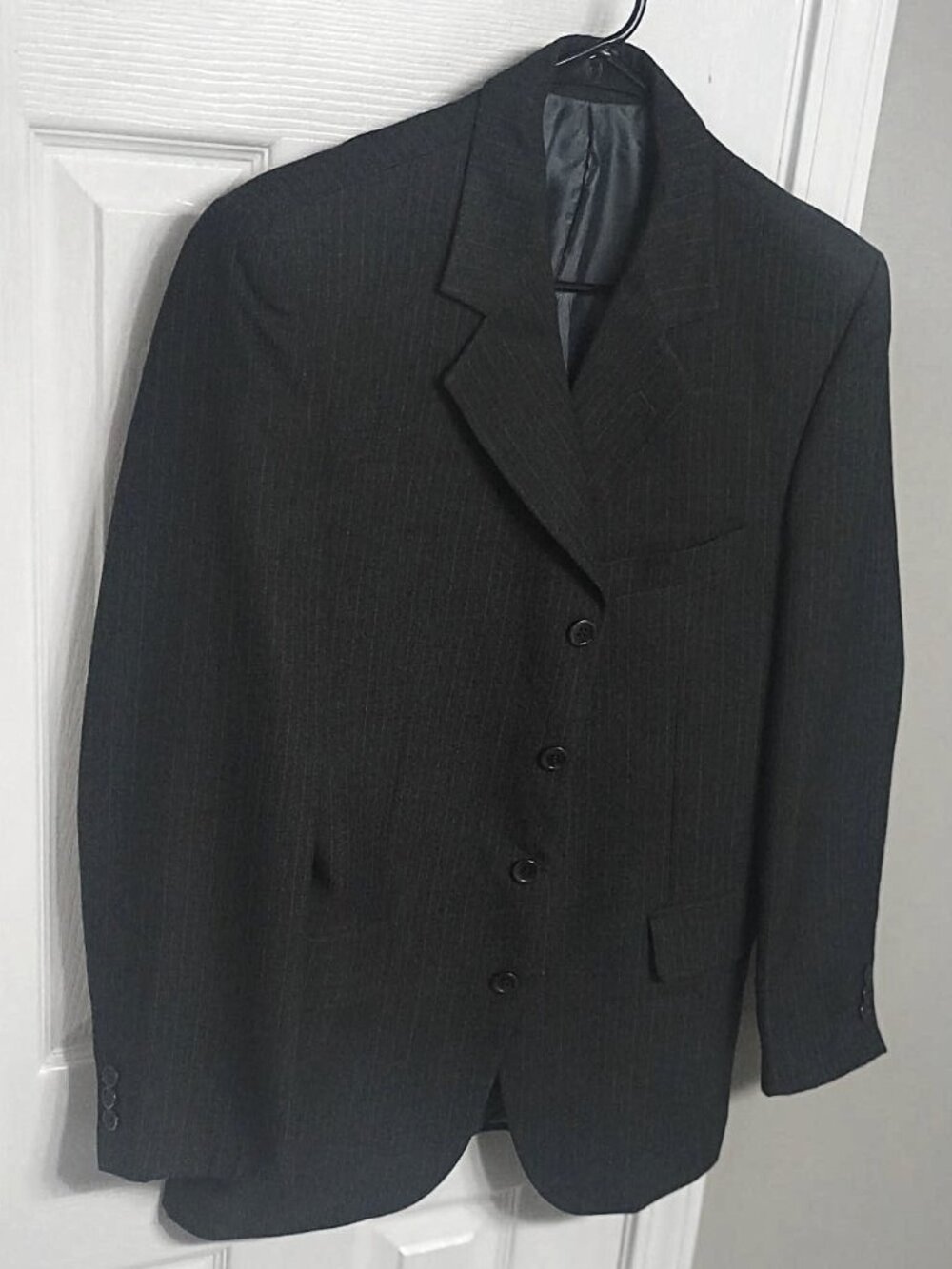 Midtown Men Business Casual Men Gray Pinstripe Blzer Only 36S
